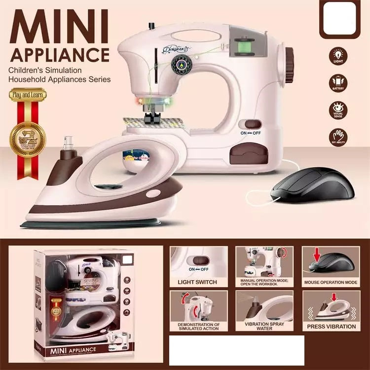 SEWING MACHINE WITH IRON PRETEND PLAY TOY