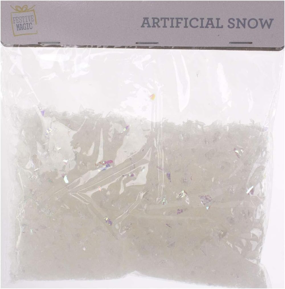 Iridescent White Artificial Christmas Snowflake Snow Bag 50gm