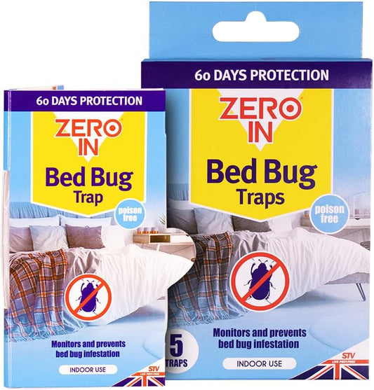 Zero In Bed Bug Trap - 5-Pack, Ready-To-Use, Poison-Free Treatment