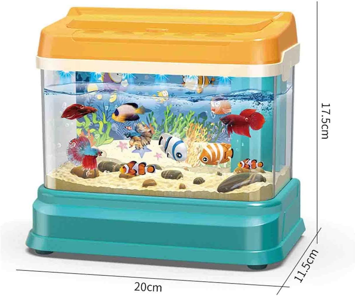 Children Fish Tank Toy with LIght and Music,Magnetic Fishing Toy Simulation Electric Fish Tank for Kids