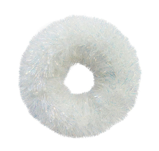 Light Up Iridescent Tinsel Wreath Door Wall Hanging 38cm